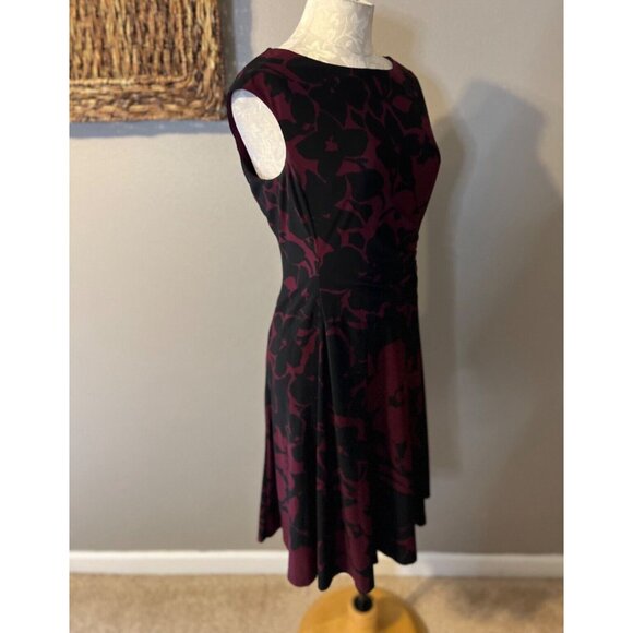 Ralph Lauren Dress 8 A Line Navy Plum Career Church Sleeveless Washable - Picture 6 of 8